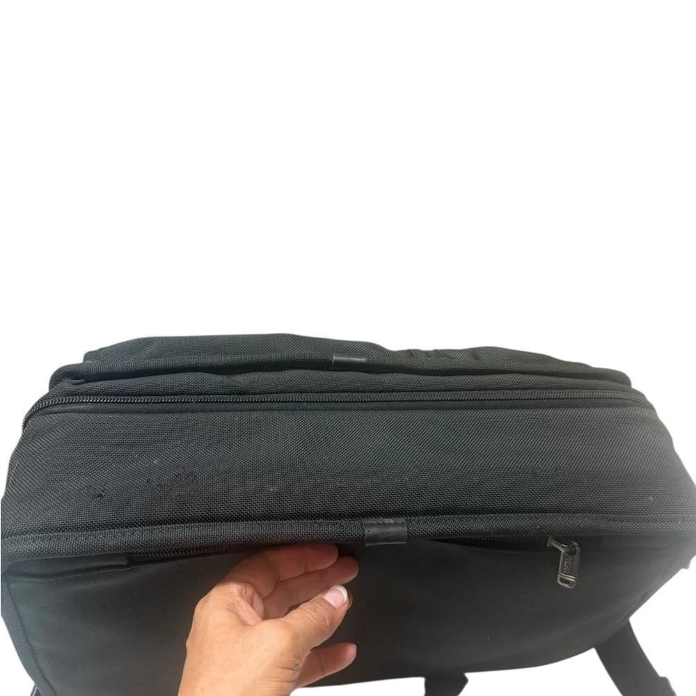 TUMI Alpha Expandable Briefcase Ballistic Nylon Laptop Messenger Bag Black